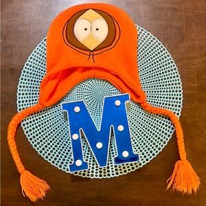 Official 2024  South Park Orange KENNY WINTER HAT,  Beanie With Tassles,